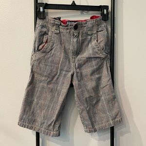 Long style Black, white, red plaid shorts